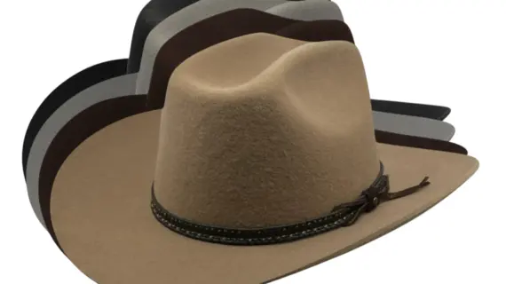 Westernhut Montana mit breiter Krempe und Lederhutband