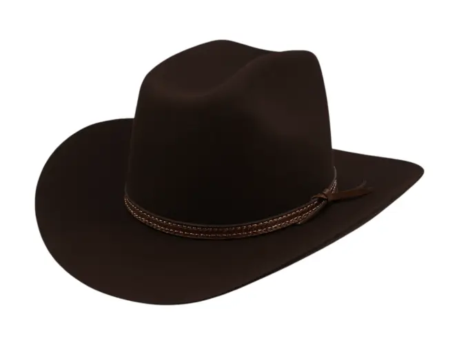 Westernhut Montana mit breiter Krempe und Lederhutband
