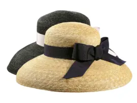 Damencloche Sommerhut Audrey aus Weizenstroh mit Rebsband und Schleife