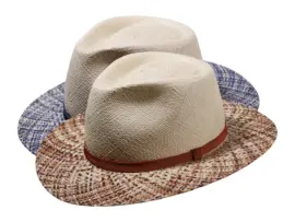 Panamahut Fedora City mit gesprenkeltem Rand aus echtem Panama