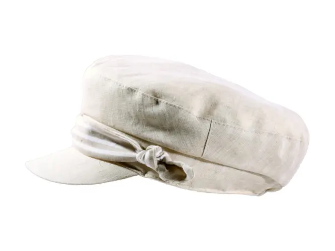 Camaret Sommermütze mit Schleife in Pastelltönen aus Leinen