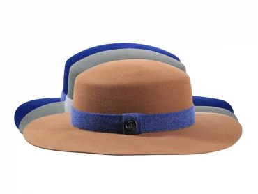 Damenhut Cloche Velours "kantiger Kopf"