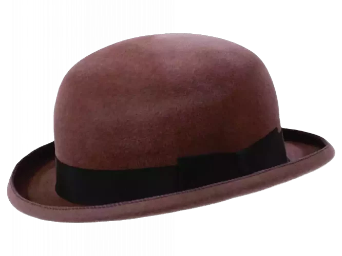 Bowler flacher Haarfilzhut Velours – Bild 5