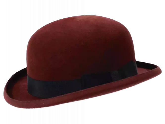 Bowler flacher Haarfilzhut Velours – Bild 4