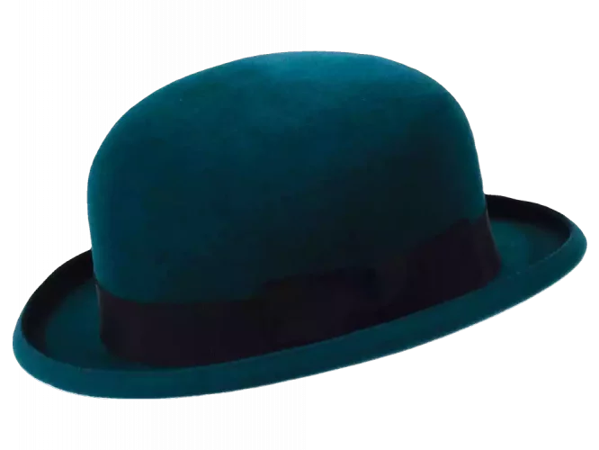 Bowler flacher Haarfilzhut Velours – Bild 2