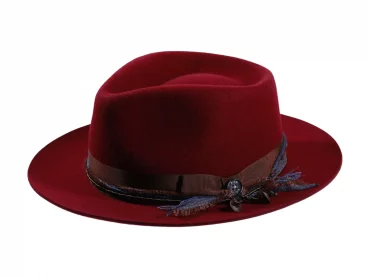 Fedora Filzhut „Ebony-Pearl“ – Handarbeit mit Ebenholzperlen