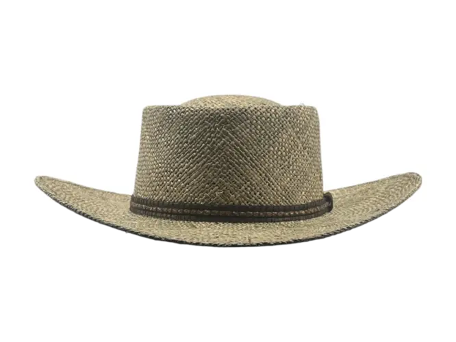 Westernhut aus Seegras mit Lederband – Sommerhut „American Pioneer“
