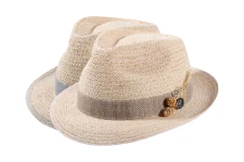 Sommerhut Trilby Raffia mit Strohschmuck