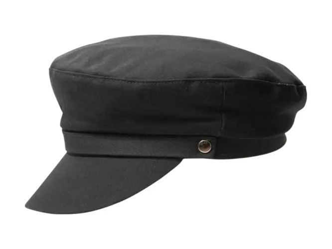 Camaret Sommermütze in Schwarz und Marine – Matrosenmütze mit Knopf
