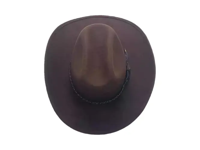 Westernhut Montana in Schwarz mit Bridée-Krempe und Lederhutban