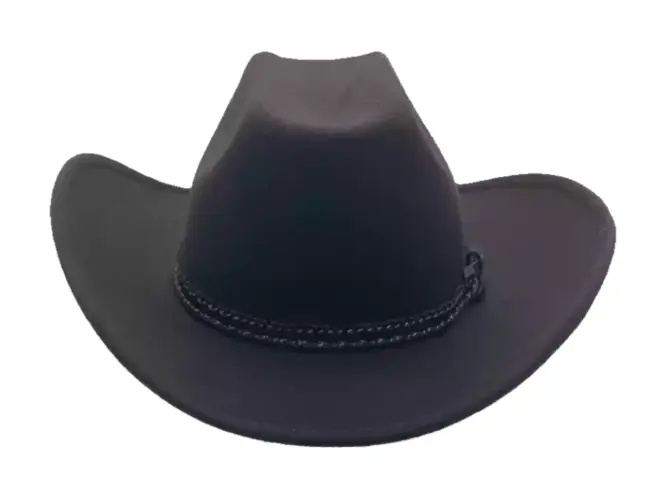 Westernhut Montana in Schwarz mit Bridée-Krempe und Lederhutban