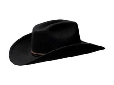 Westernhut Montana in Schwarz mit Bridée-Krempe und Lederhutband